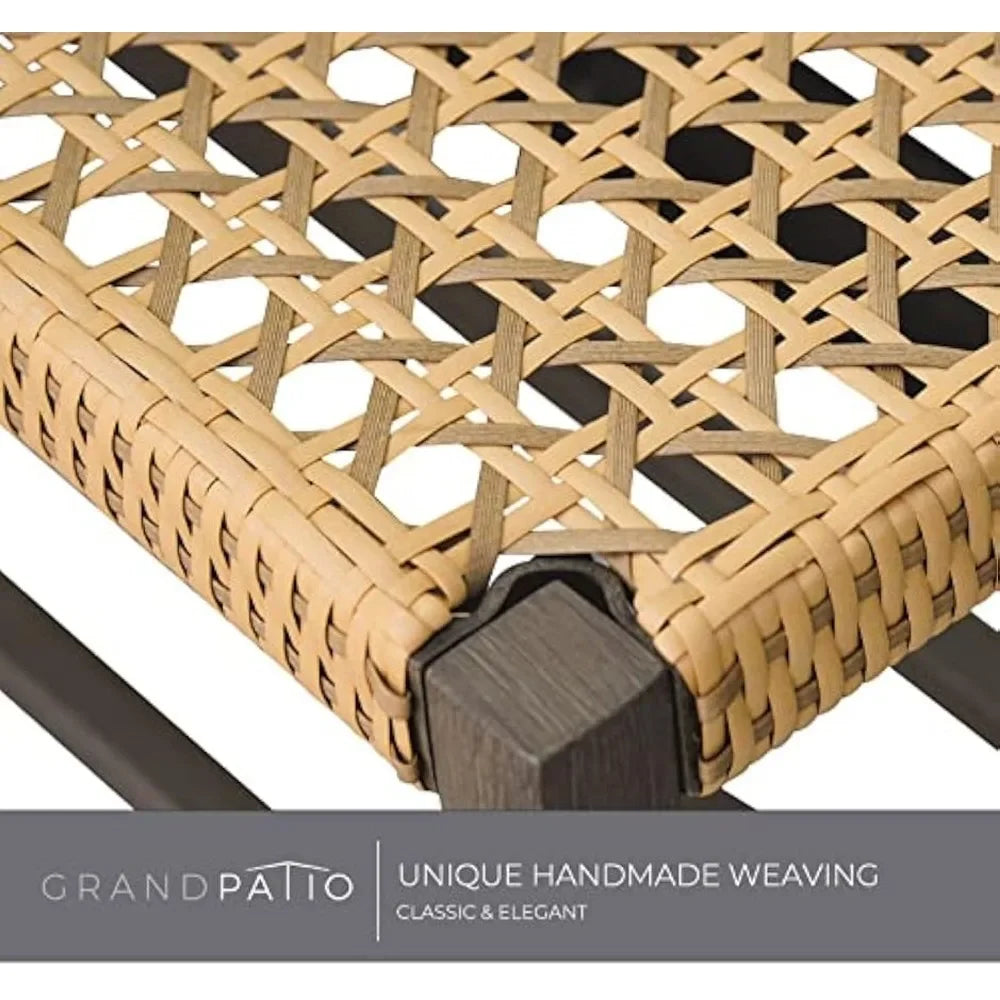 "Outdoor Wicker Storage Bench - 2-Seat Patio Bench for Garden, Porch, Living Room & Bedroom"