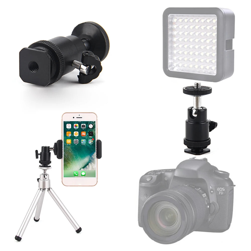 Mobile Phone Clip Holder With 360 Degree Ball Head Tripod