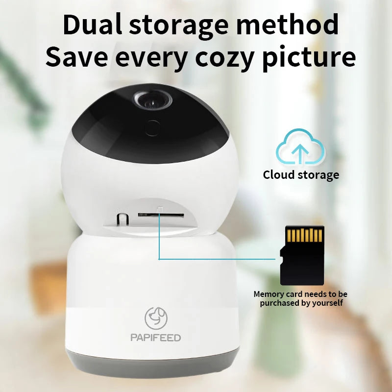 PAPIFEED Pet Feeding Monitor Wifi Remote Voice Interactive Cat Camera 360 Panoramic 1080P Pet Camera Indoor Security