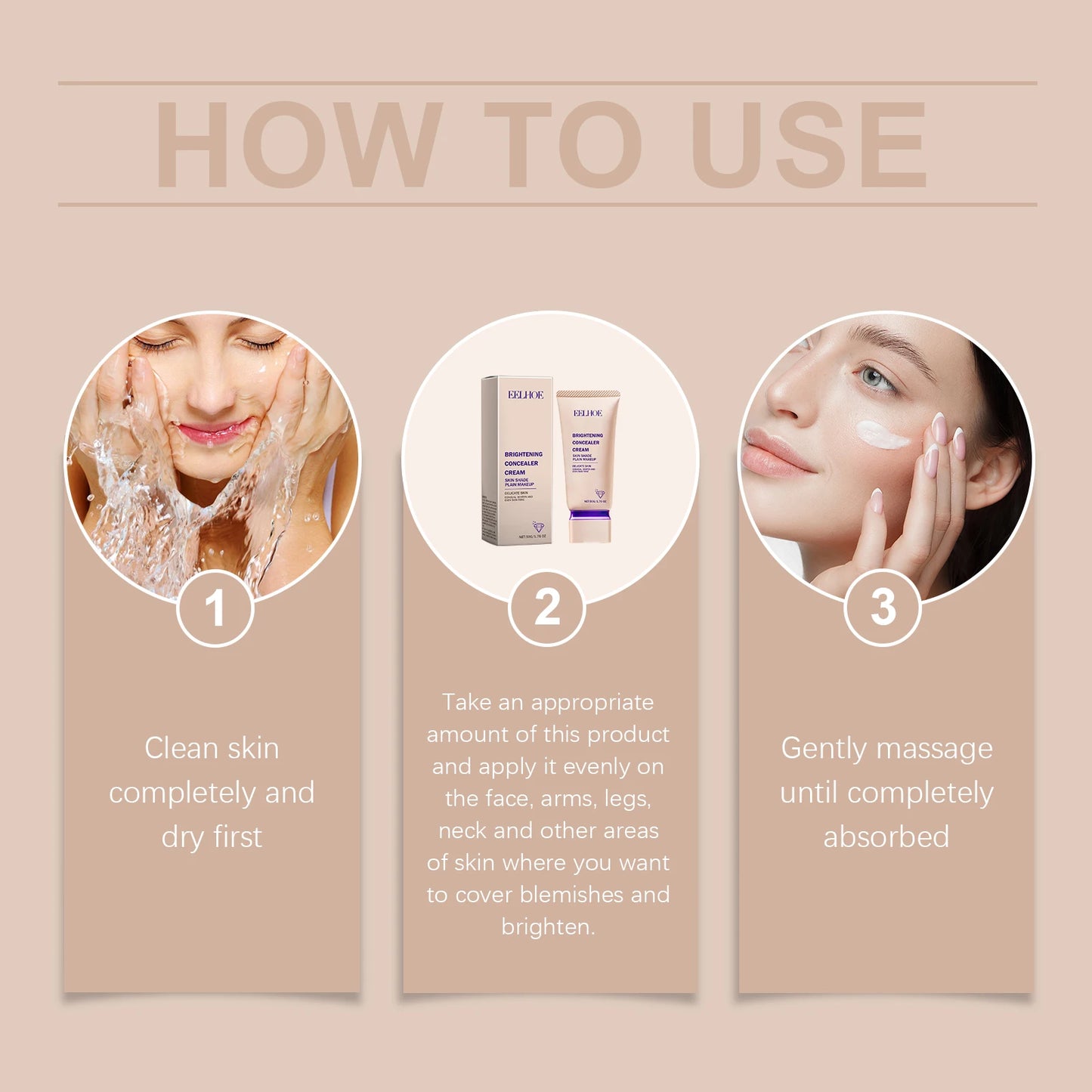 EELHOE Foundation Liquid Concealer Full Coverage Oil Control Skin Lightening High Coverage Face Foundation Waterproof Makeup
