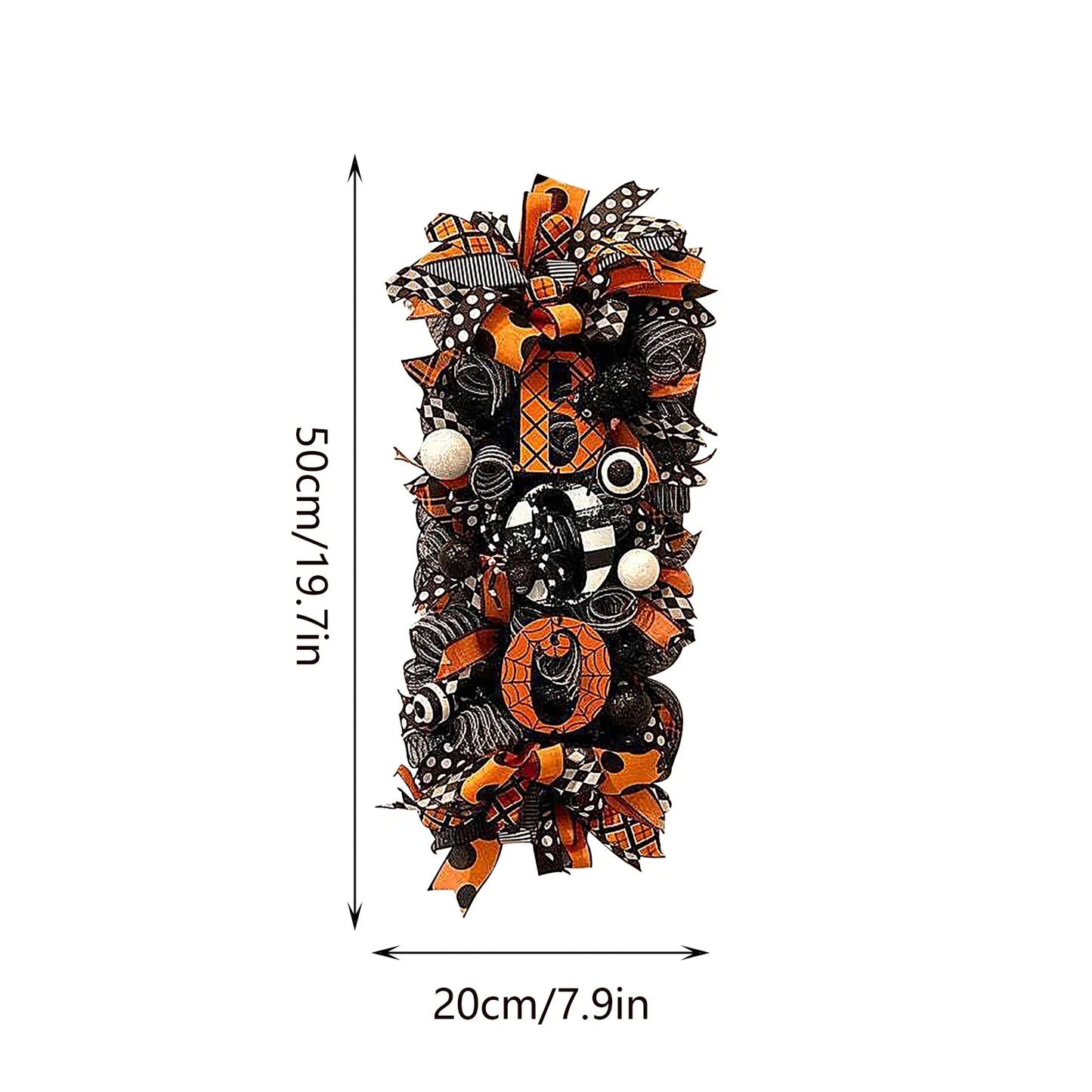 Halloween Wreath Garland Door Decoration Boo Doorplate