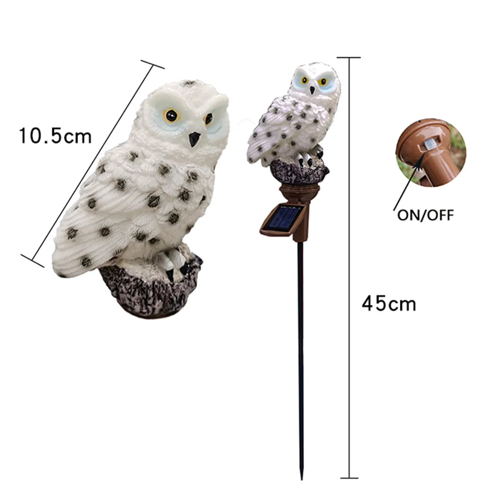 Solar LED Lights Outdoor Decorative Lawn Stake Owl Yard Art Garden Decor Solar Energy Powered Waterproof Outdoor Light