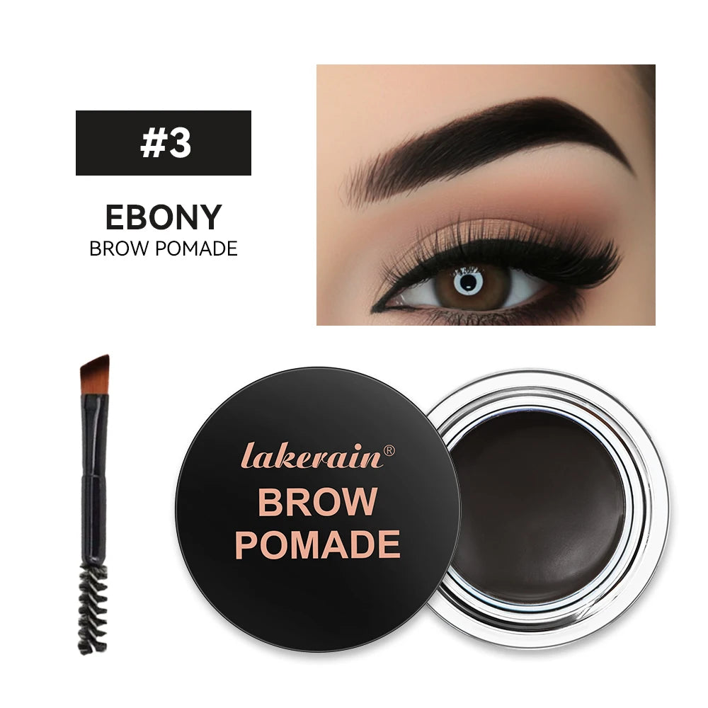 Long Lasting Eyebrow Pomade Gel 6 Colors Waterproof Brush