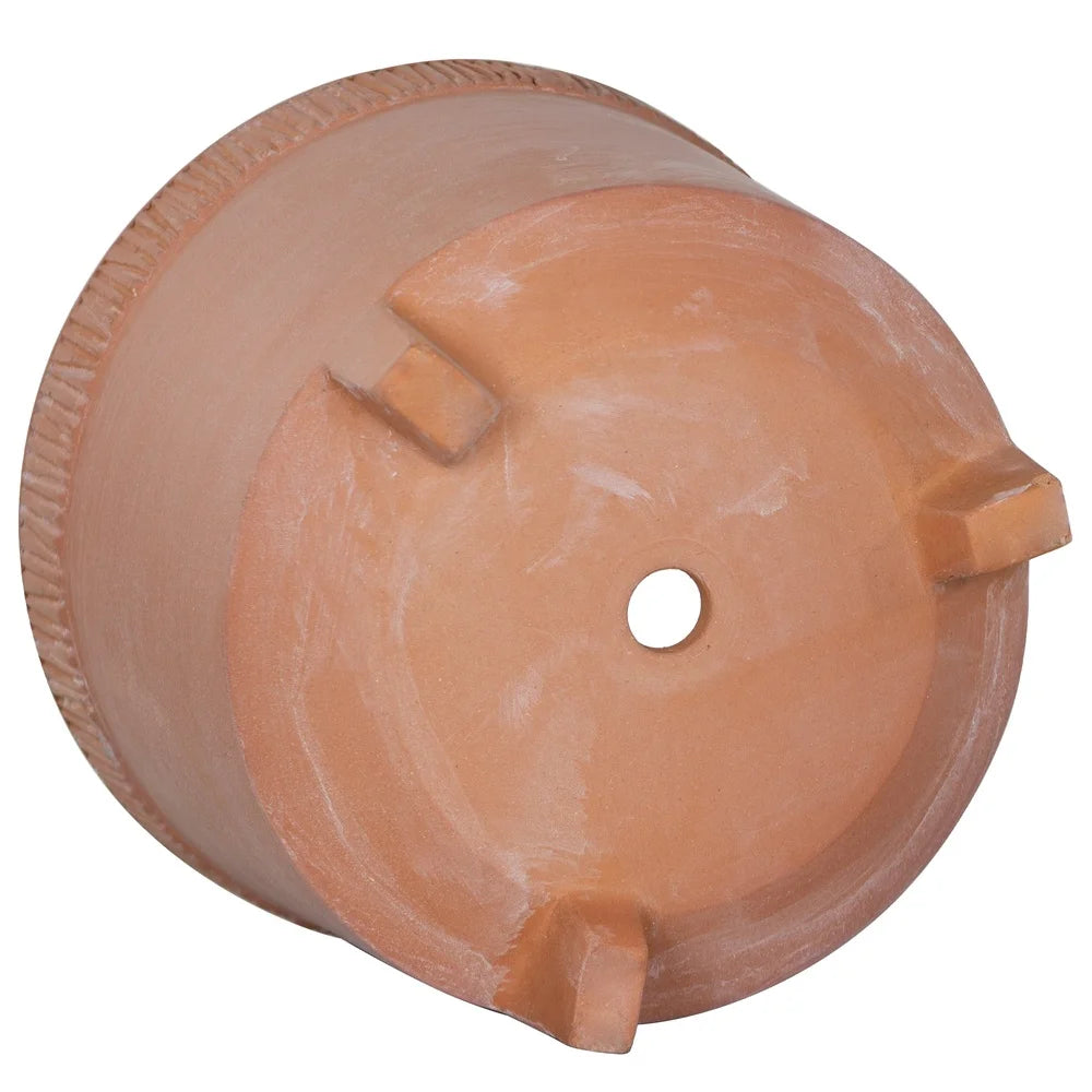 10In Terracotta Clay Planter Footed With Drainage Indoor