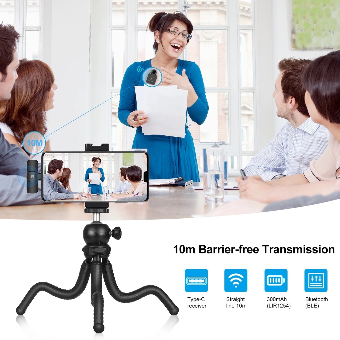 PULUZ Wireless Lavalier Microphone for iPhone Type C