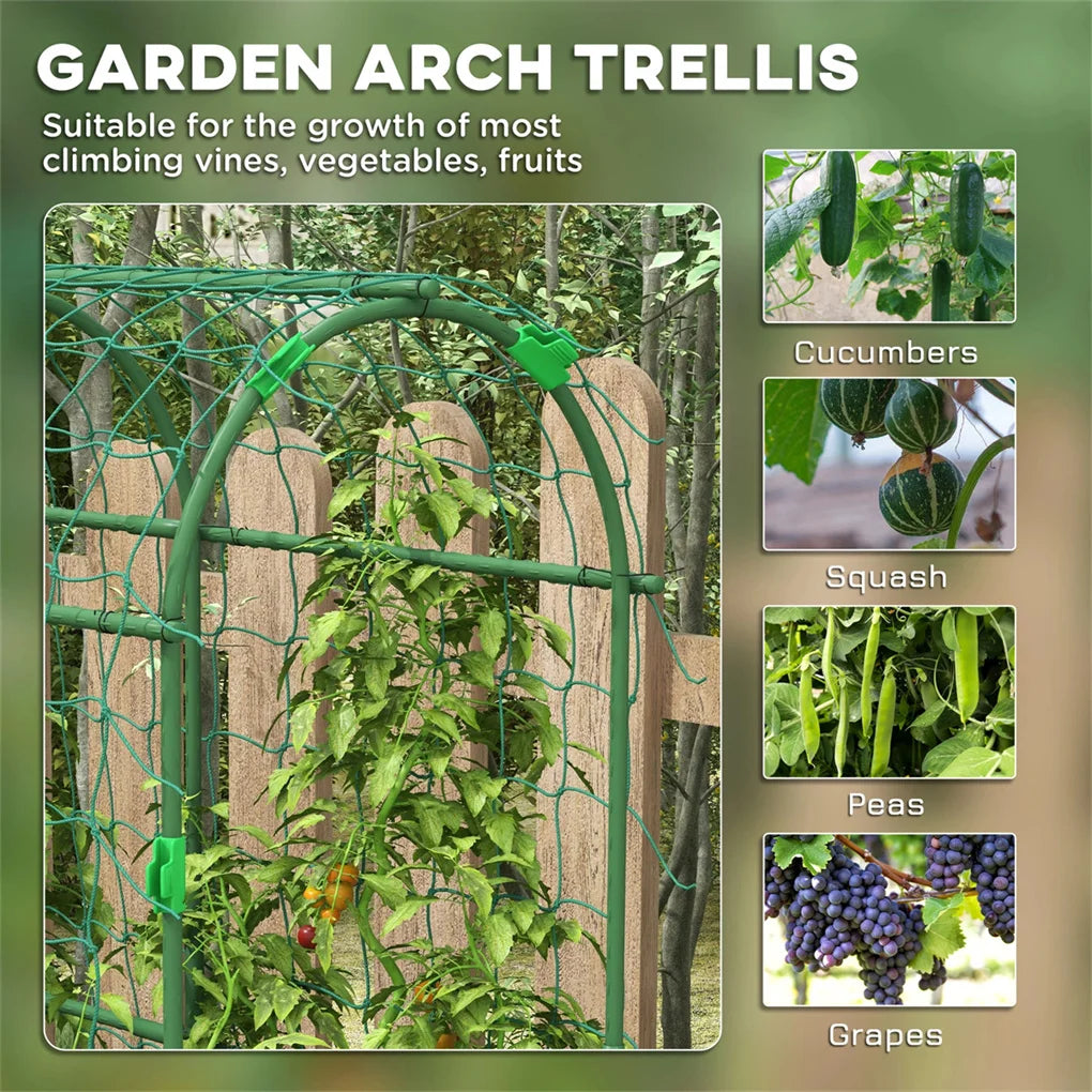 Outdoor Metal Garden Trellis Arch With Climbing Net 17 Inch