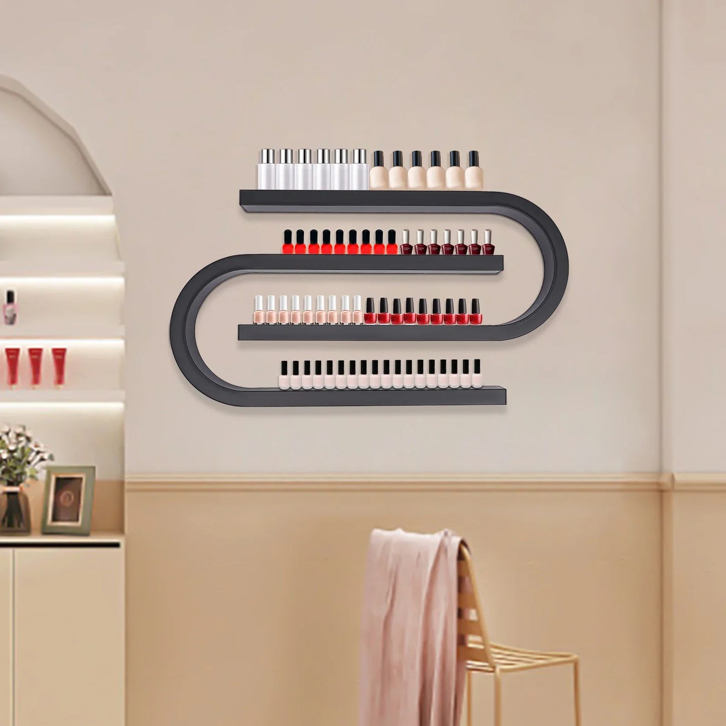 Nail Polish Bottle Display Rack, U-Shaped Essential Oil Perfume Storage Rack, Multifunctional Hanging for Salon Beauty Nail Shop