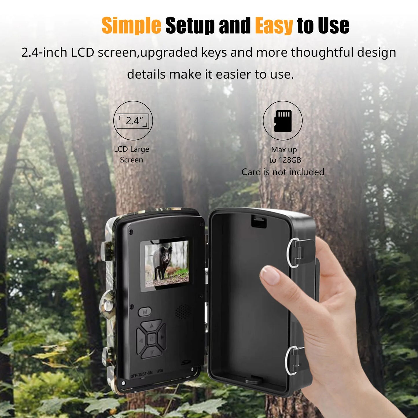 Waterproof Trail Camera 1080P 16MP Infrared Night Vision IP66