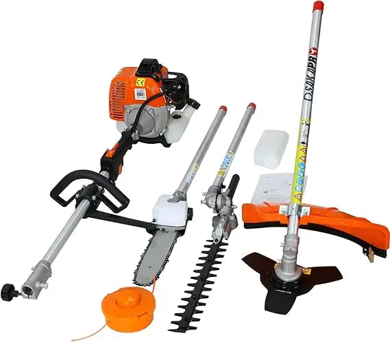 Hedge Trimmer, 4 in 1 Multi-Functional Trimming Tool, 52CC 2-Cycle Garden Tool System with Gas Pole Saw, Hedge Trimmer, Grass T