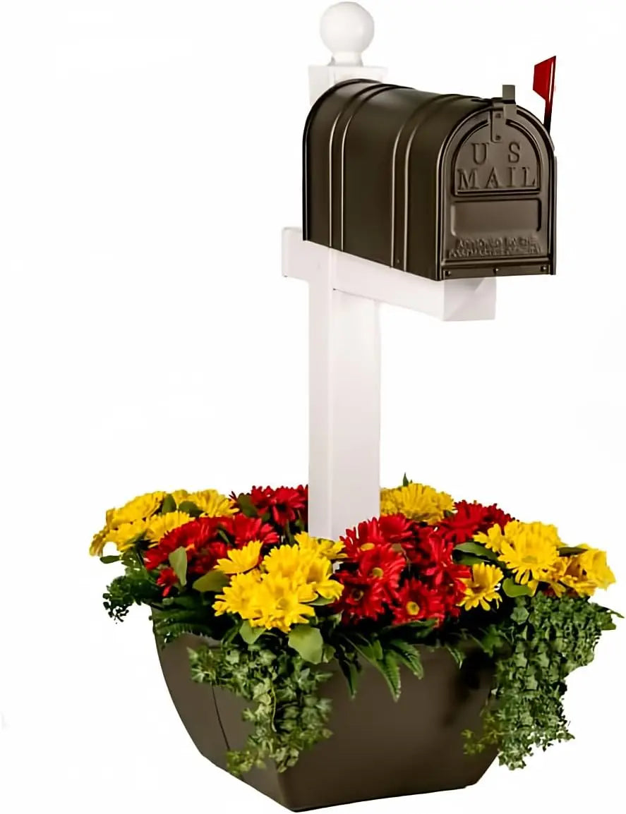 Mailbox Planter Resin Wrap 16 Gal For 4x4 6x6 Posts Drainage