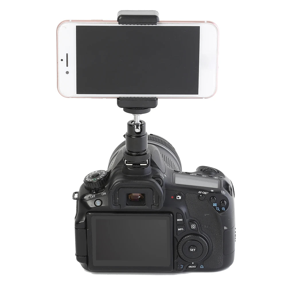 Mobile Phone Clip Holder With 360 Degree Ball Head Tripod