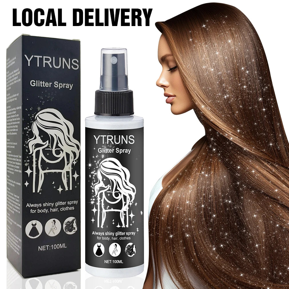 2 Pack Quick Dry Glitter Spray Kit For Hair And Body Gloss