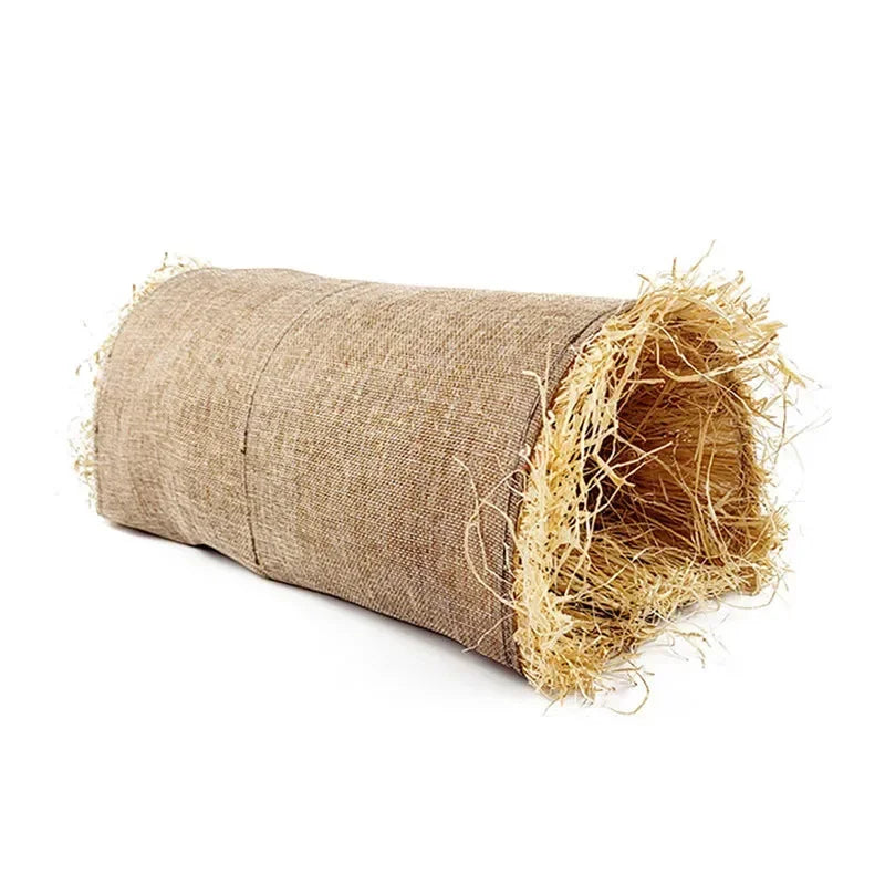 Rabbit Hideaway Toy Grass Straw Bunny Toy Tunnel Hamster Accessories For Guineapig Chinchilla Ferret Rats Rodent Cage NEW