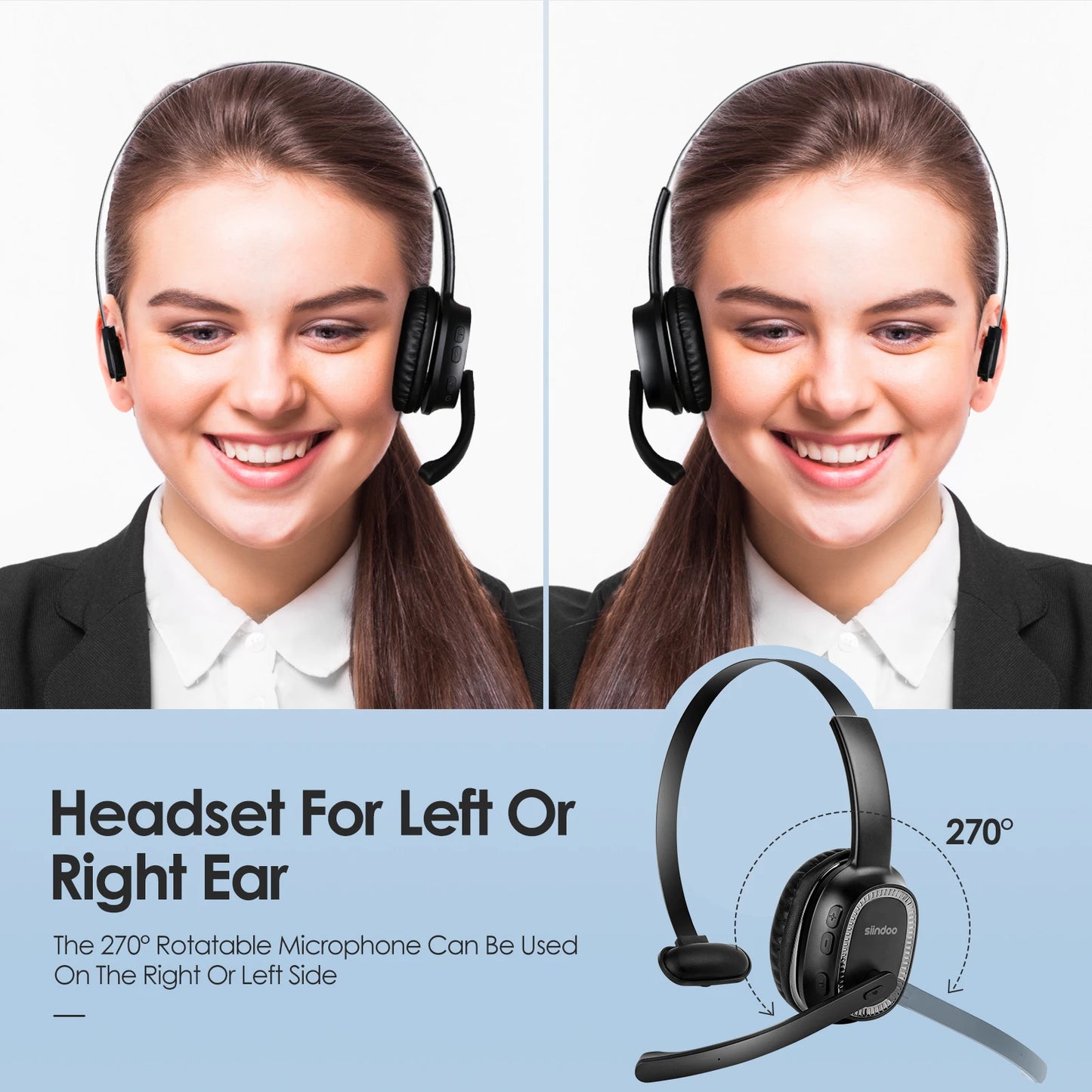 Siindoo JH101 Wired Headset With Mic For Call Center