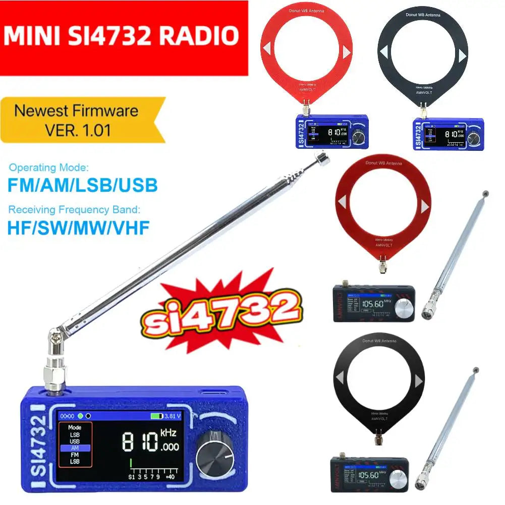 AMNVOLT Mini Pro DSP Radio Si4732 Pocket Receiver Full Band