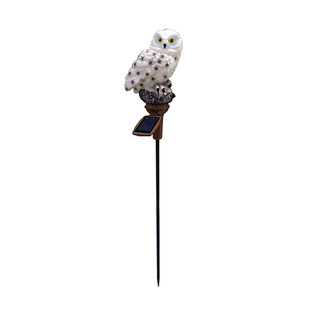 Solar LED Lights Outdoor Decorative Lawn Stake Owl Yard Art Garden Decor Solar Energy Powered Waterproof Outdoor Light