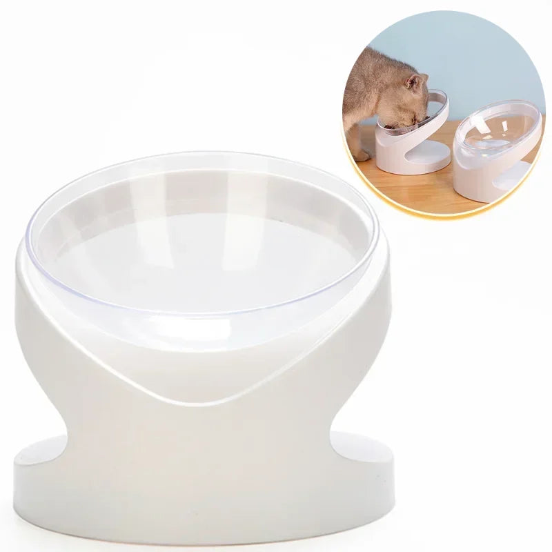 High Foot Cat and Dog Bowl with Neck Protector Anti Overturning and Binaural Pet Feeding Cup