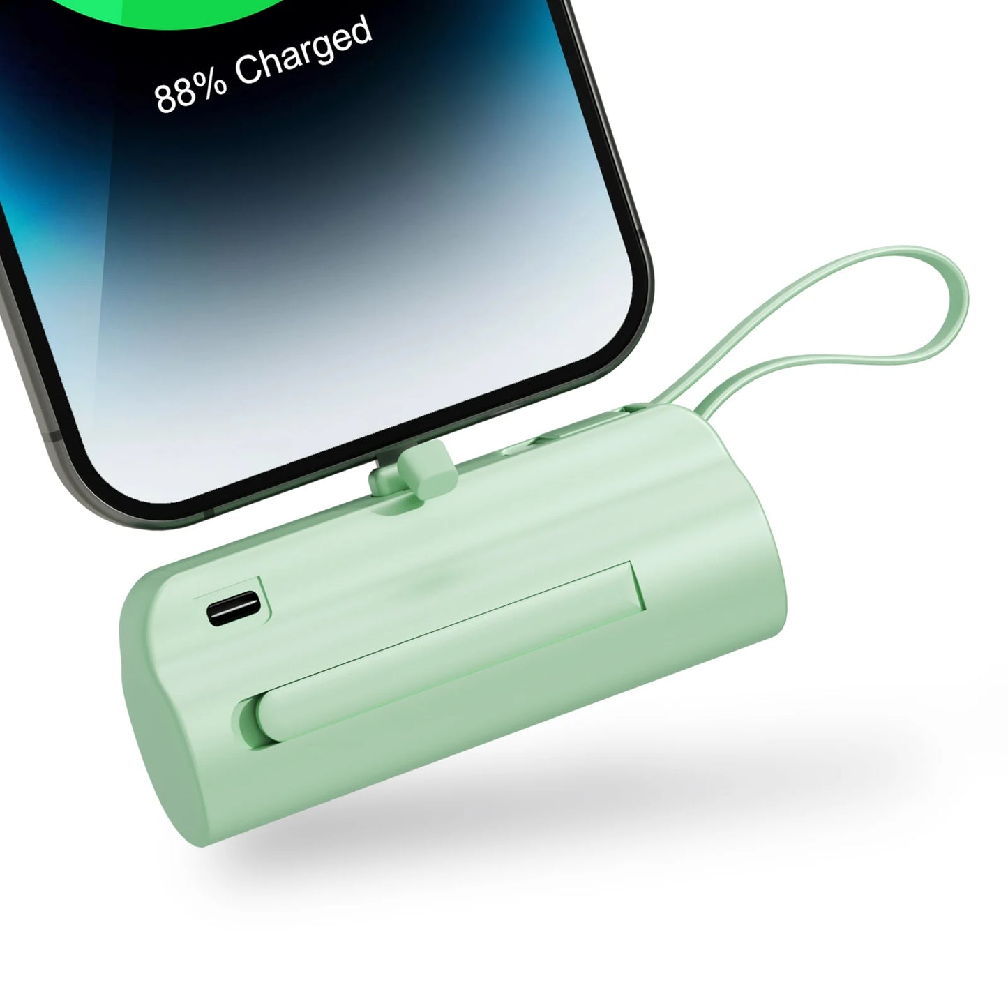 Mini 4500mAh Power Bank Capsule Dual USB C Ports For iPhone