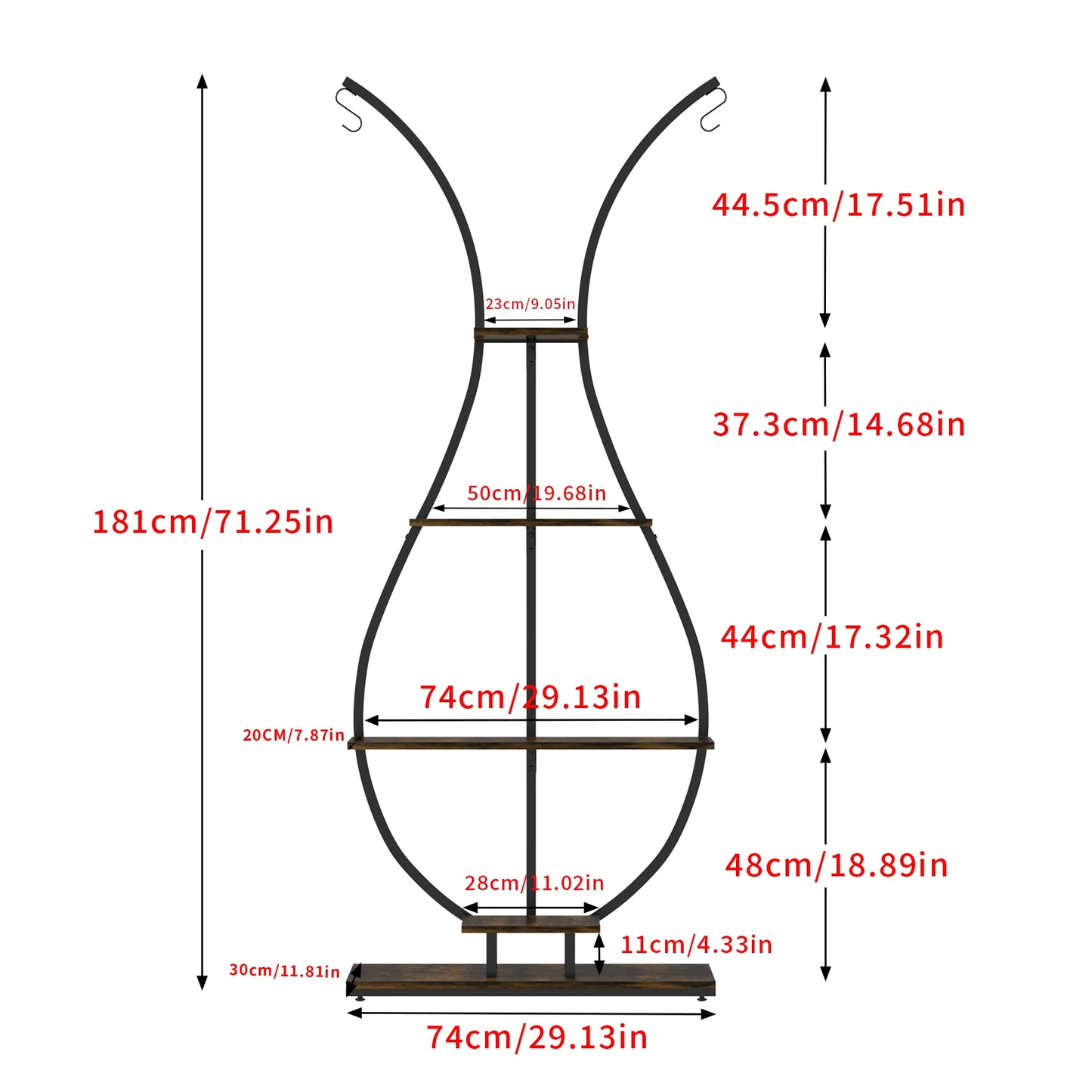 Vase Plant Stand 5 Tier Planter Display Rack Garden Decor