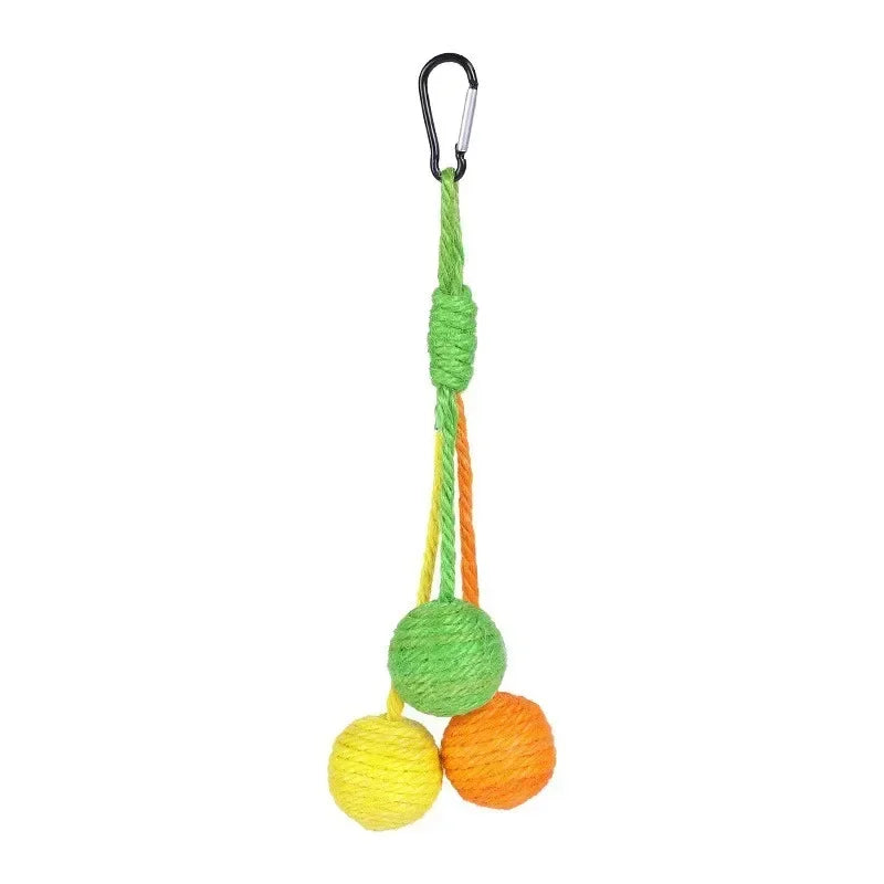 Pet Cat Hanging Sisal Ball Bite-resistant Wear-resistant Jute Twine Rope Pet Supplies for Relieve Boredom Chewing Scratching Toy