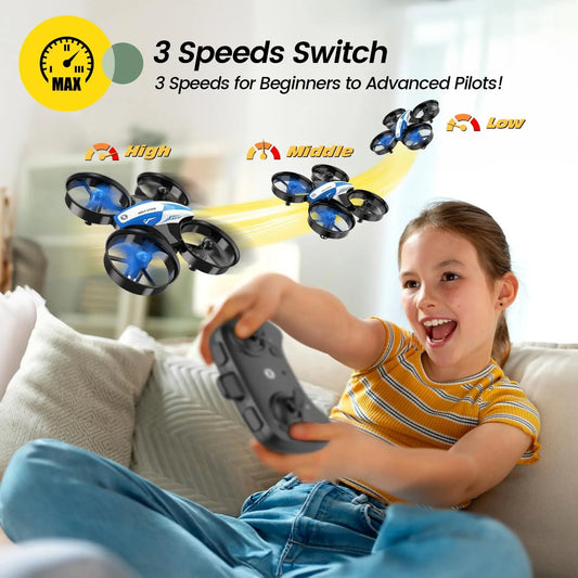 Holy Stone Mini Drone For Kids Beginners Hover 3D Flips Blue