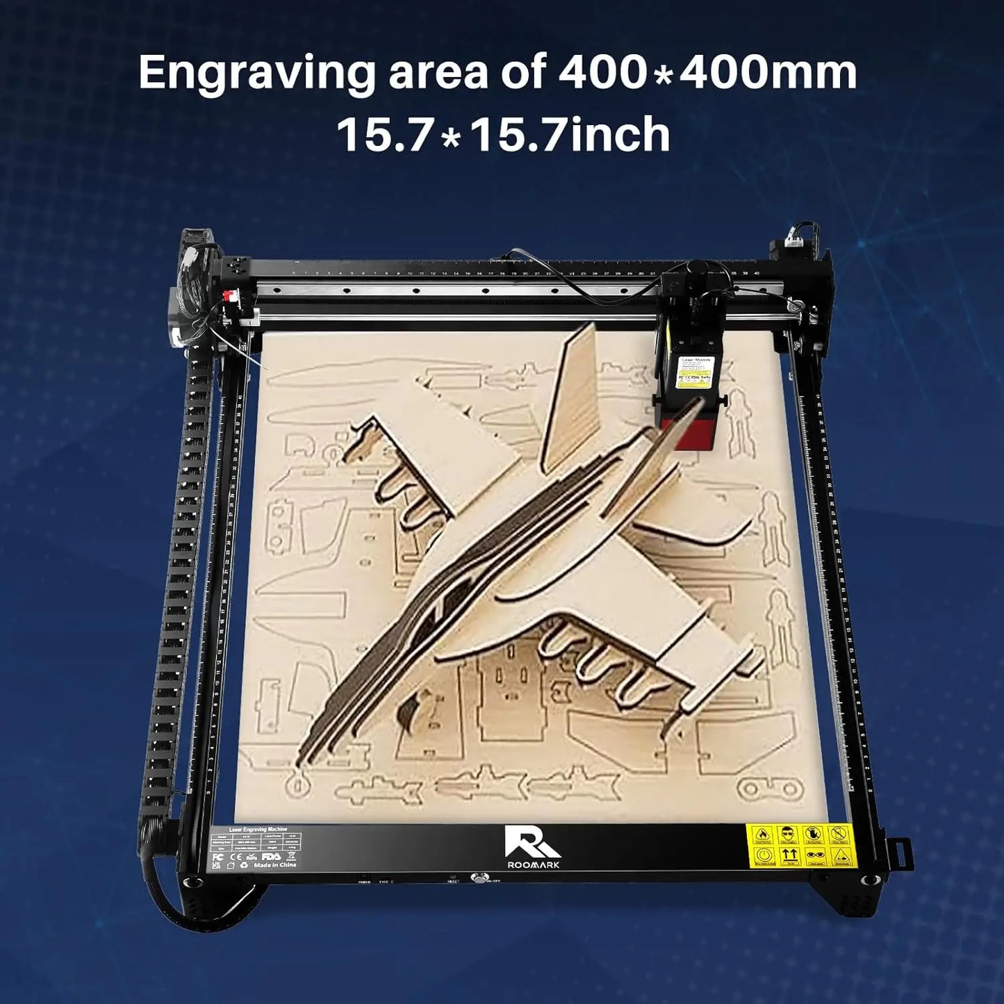 Roomark Laser Engraver Machine, 5 W Output Power High Precision Laser Cutter & Engraver for Wood Metal Acrylic Leather ,Class 4