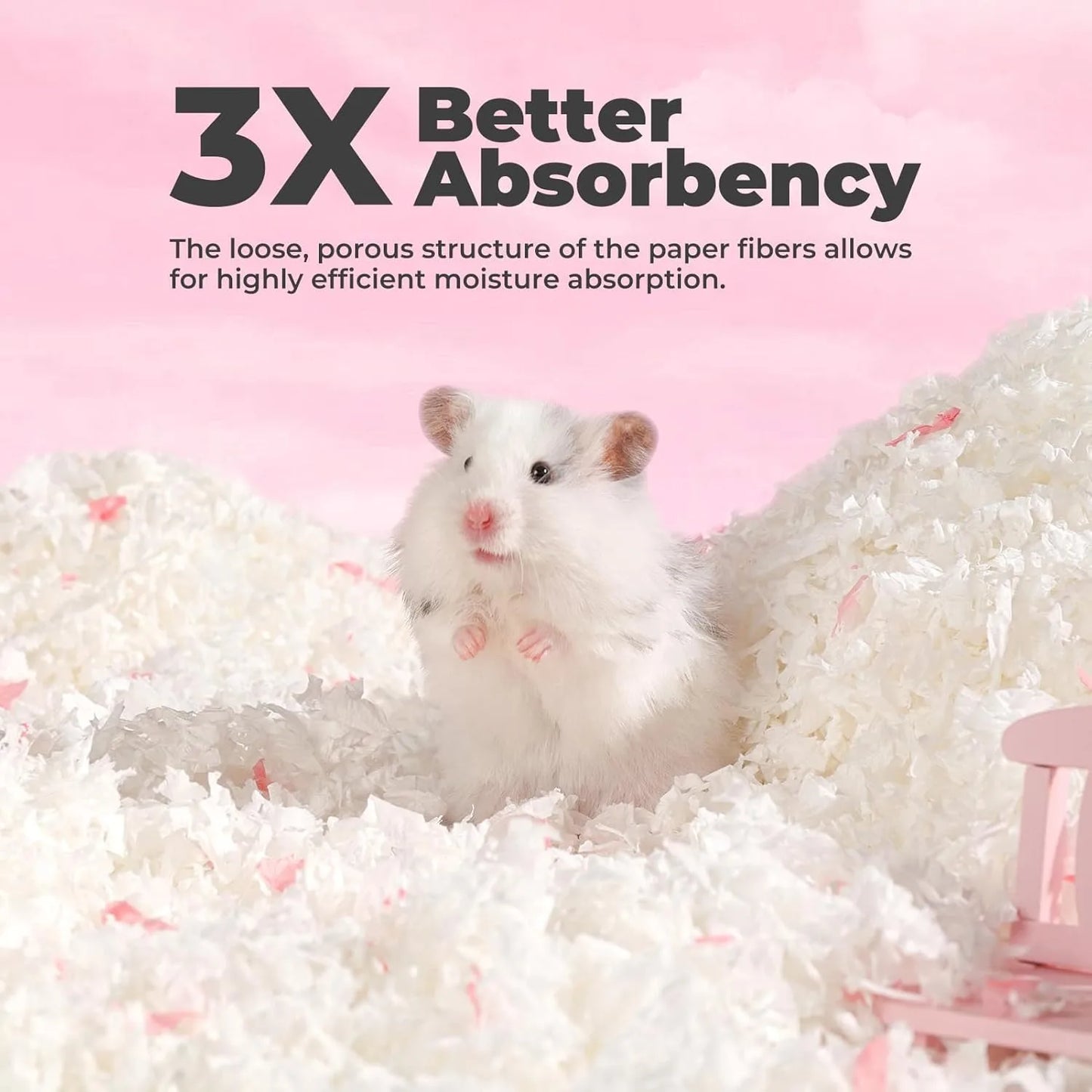 23L/50L Paper Small Pet Bedding Hamster Rabbits Guinea Pigs Odor Control Dust-Free Moisture Absorbent Natural Shavings Bedding