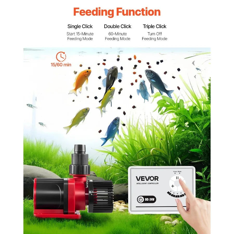 24V DC Aquarium Water Pump With Controller 60W 1750GPH