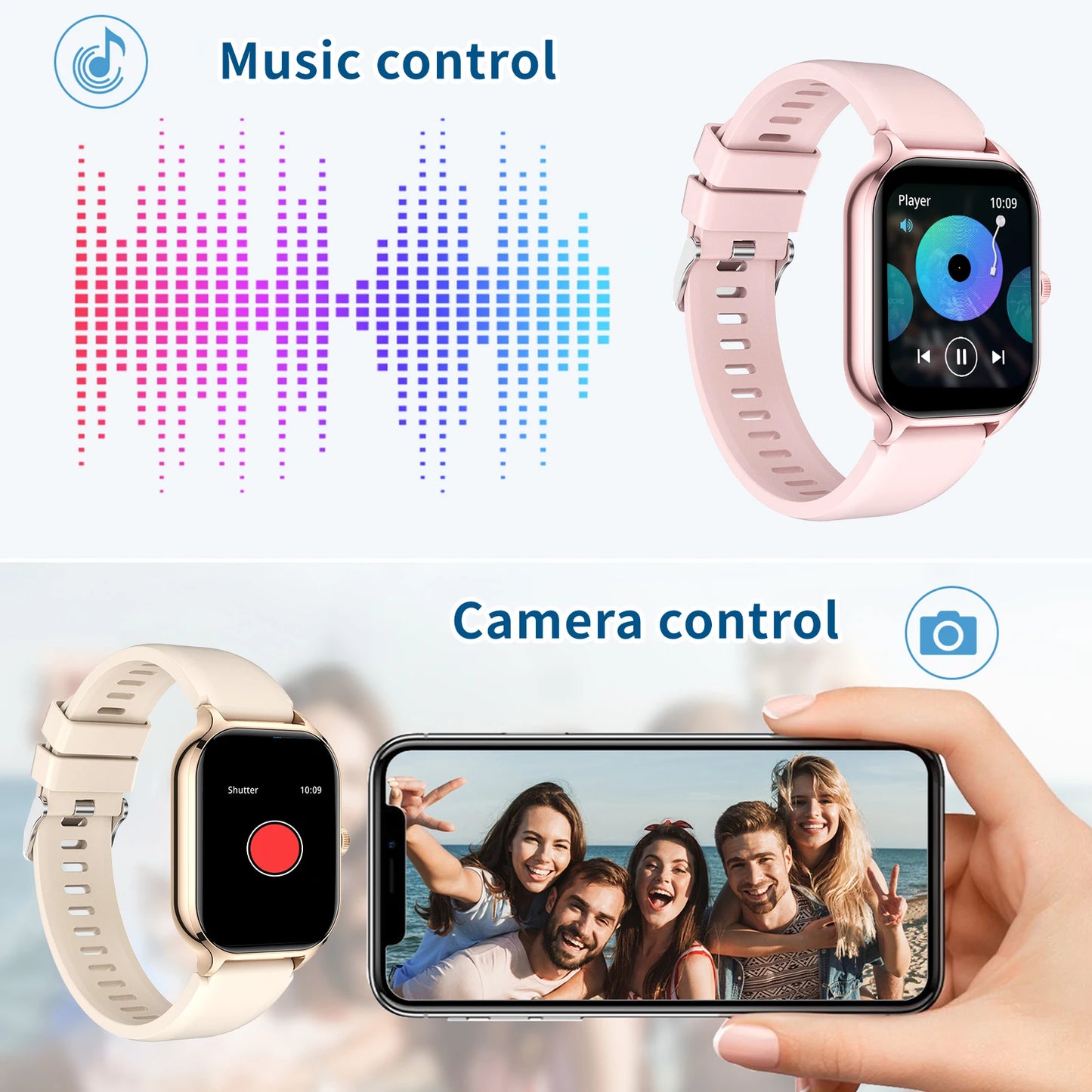 Smart Watch Wireless Calling Dial Sport Mode Reminder Fitness Monitoring for iPhone Android
