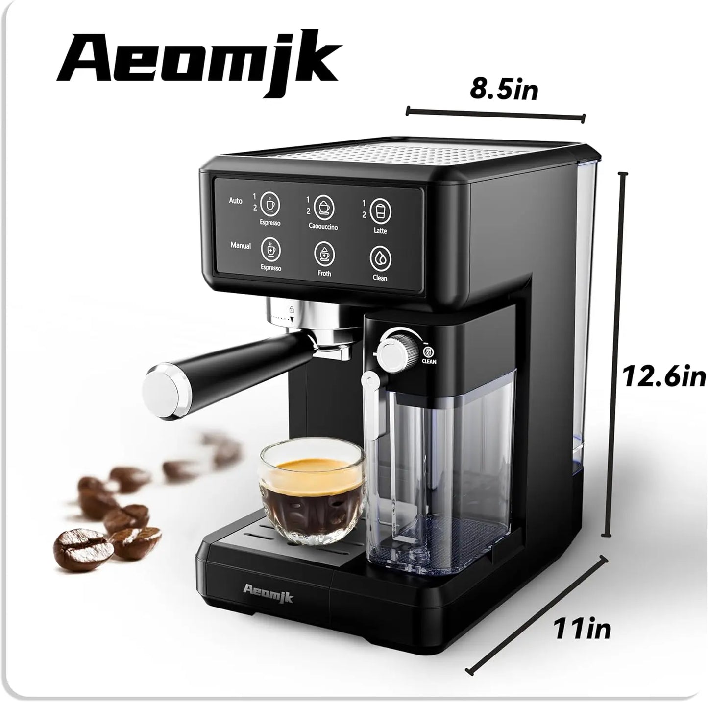 Aemojk Espresso Cappuccino Coffee Machine One Touch Office