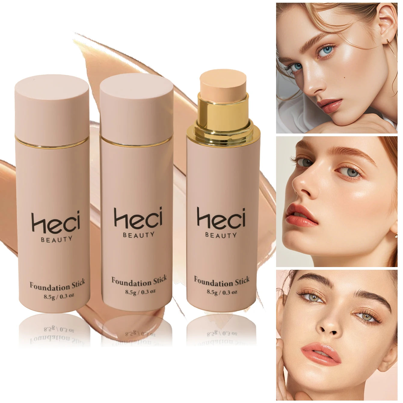 Foundation Stick, Photo Ready Face Makeup for All Skin Types, Longwear Full Coverage with Creamy Finish, Lightweight Formula