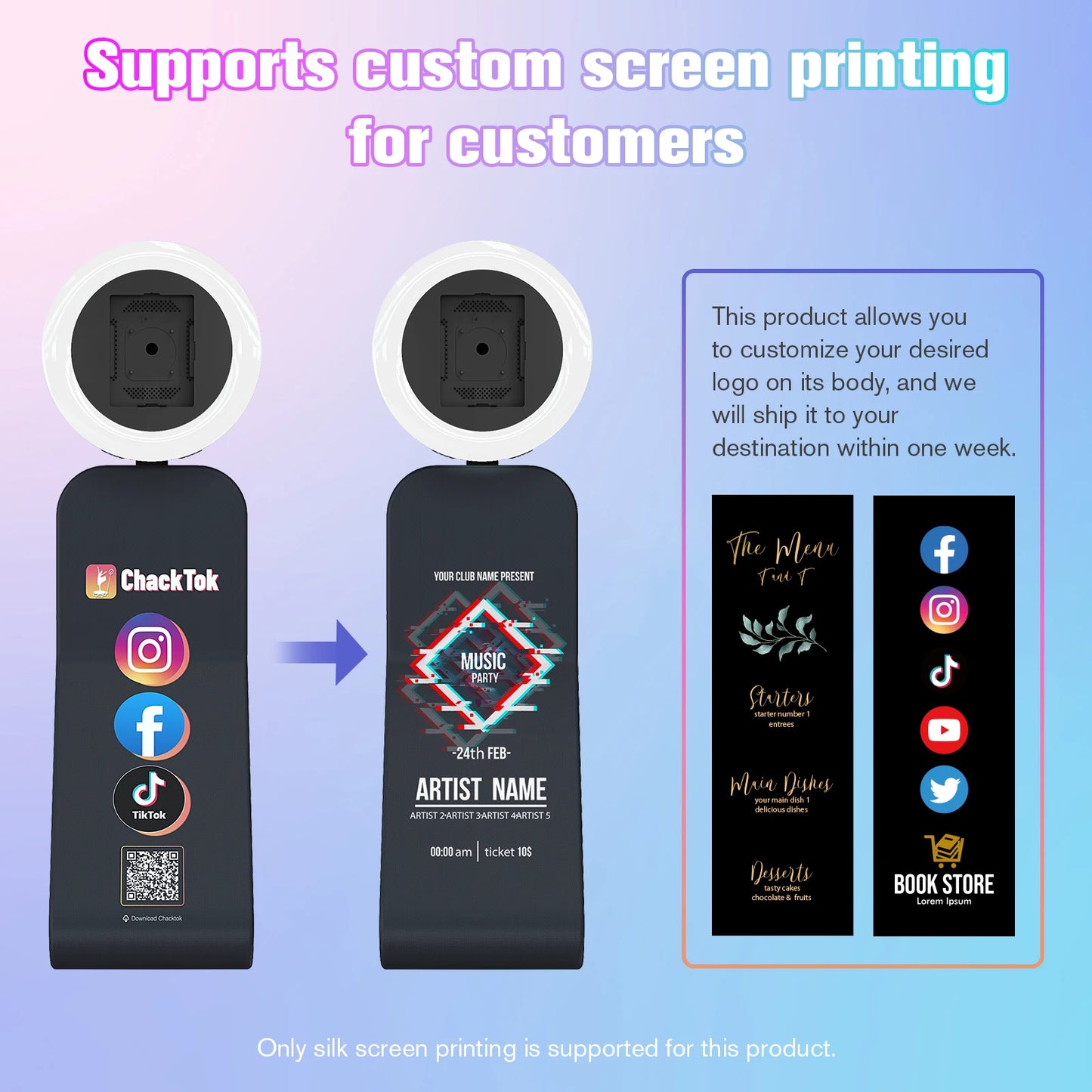 iPad Photo Booth For Weddings With LED Ring Light Stand