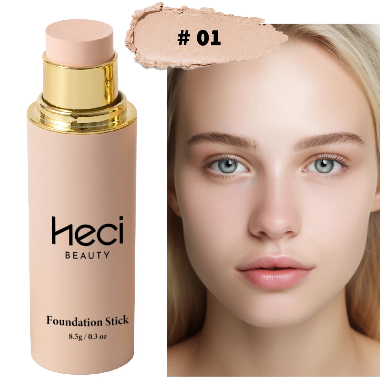 Foundation Stick, Photo Ready Face Makeup for All Skin Types, Longwear Full Coverage with Creamy Finish, Lightweight Formula