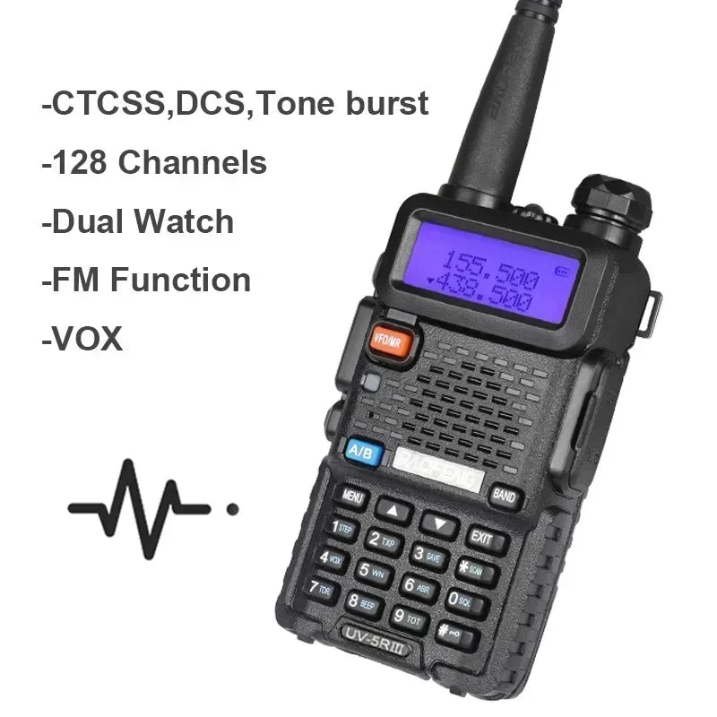 4Pcs Baofeng UV-5R 5W Tri-Power Walkie Talkie High Power Dual Band Long Range Portable Handheld UV 5R Radio