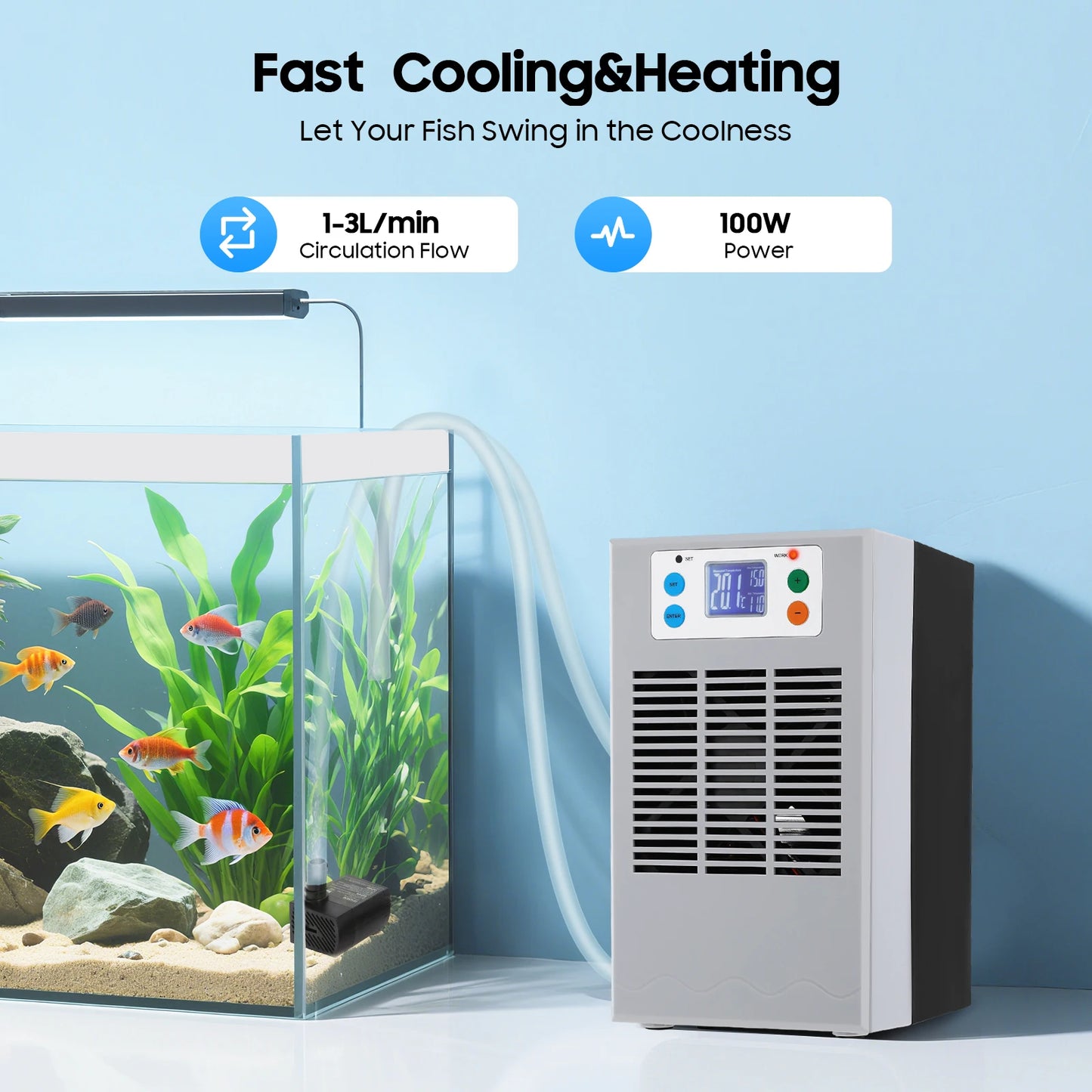 100W Fish Tank Hot Cold Water Machine With LED Display