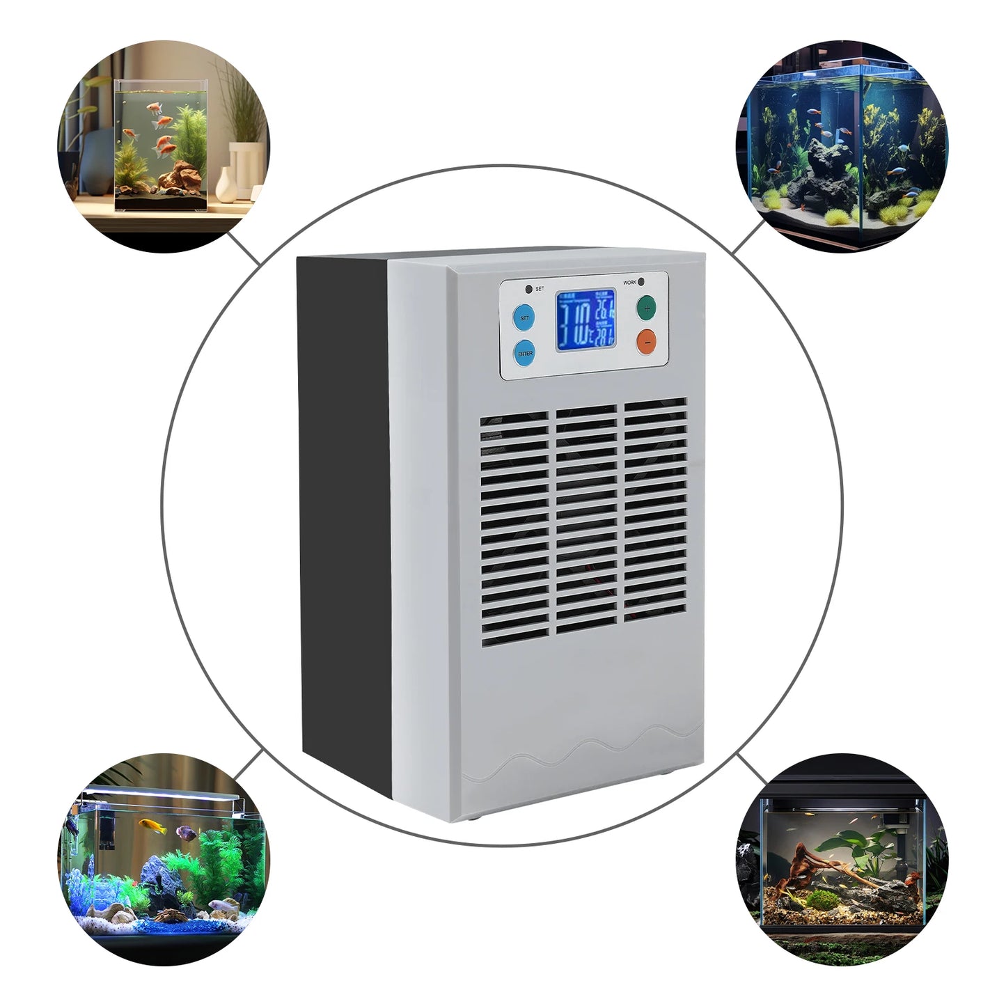 12V 100W Fish Tank Heater Chiller With LCD Display Quiet