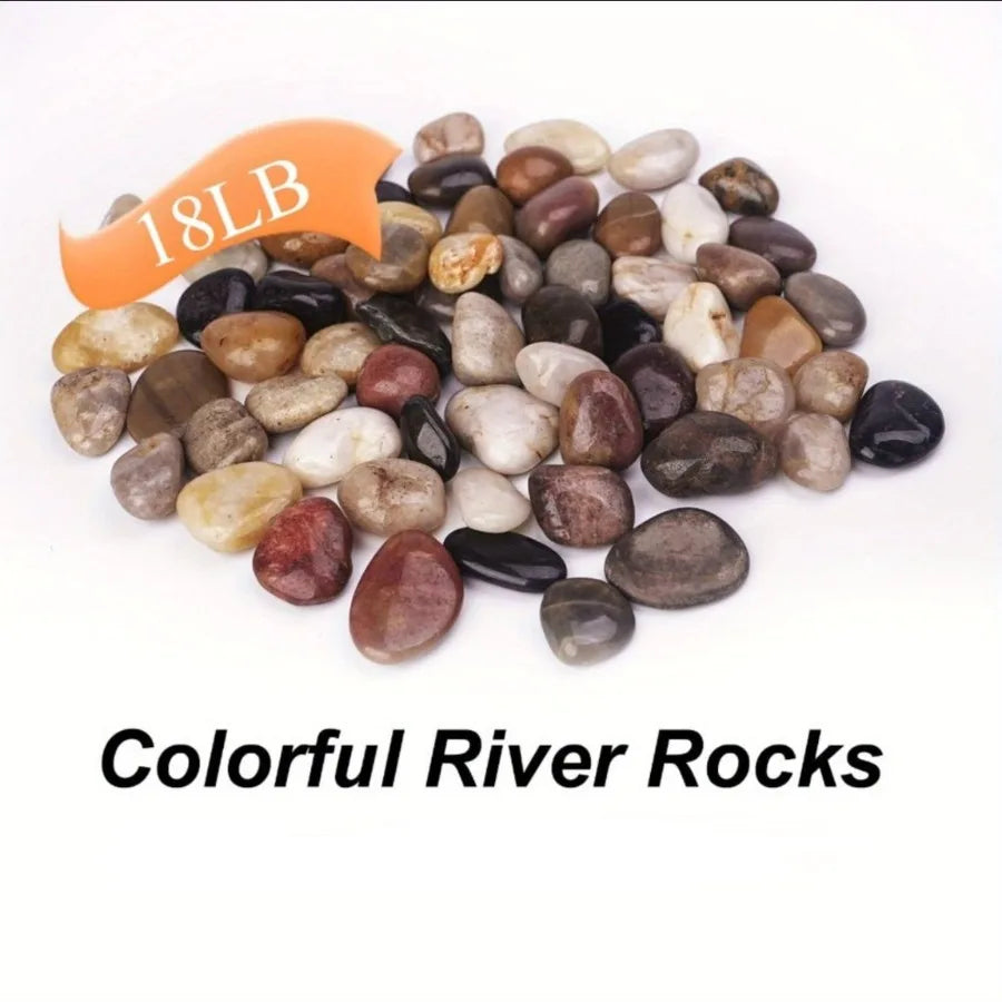18 Lbs River Rocks Pebbles 1 to 2 Inch Polished Stones