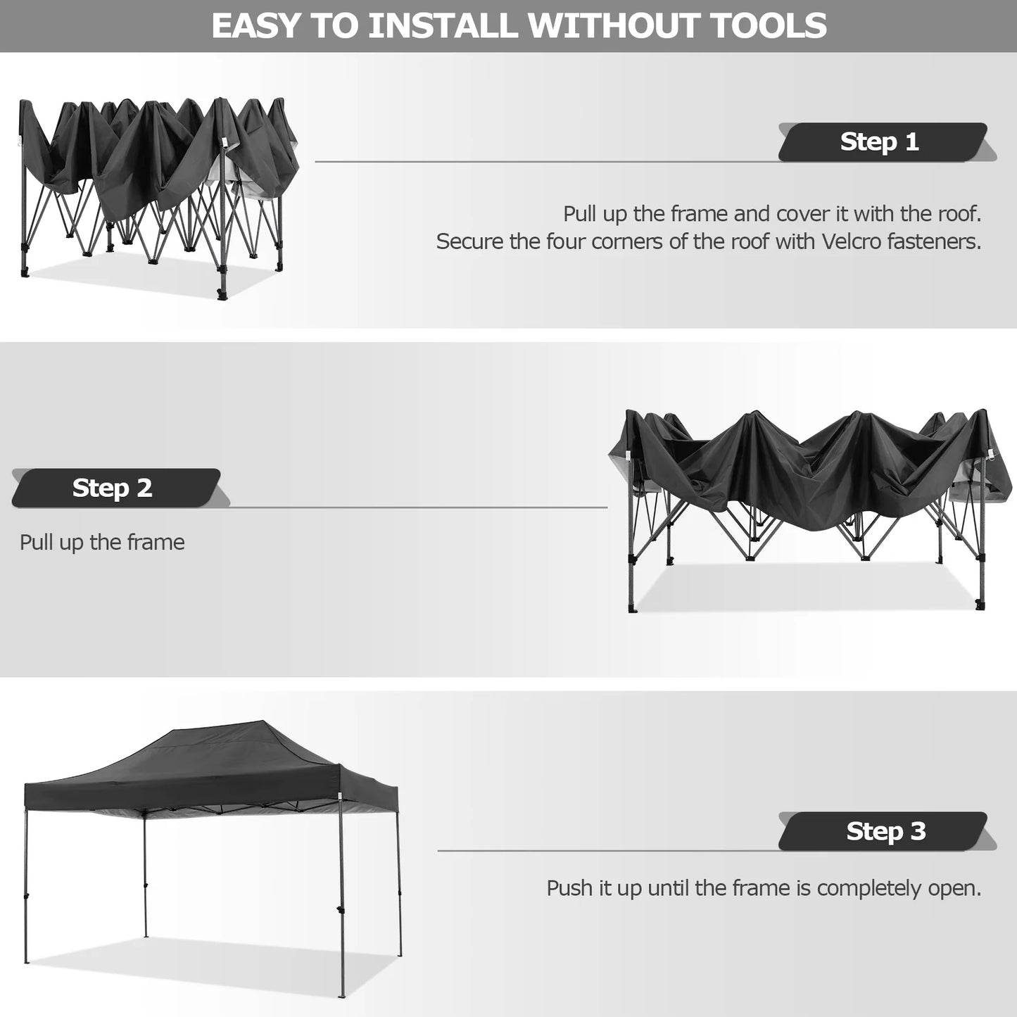 10x15 Heavy Duty Pop up Canopy Tent with 4 sidewalls Commercial Outdoor Canopy Wedding Party Tents for Wedding All Season Gazebo