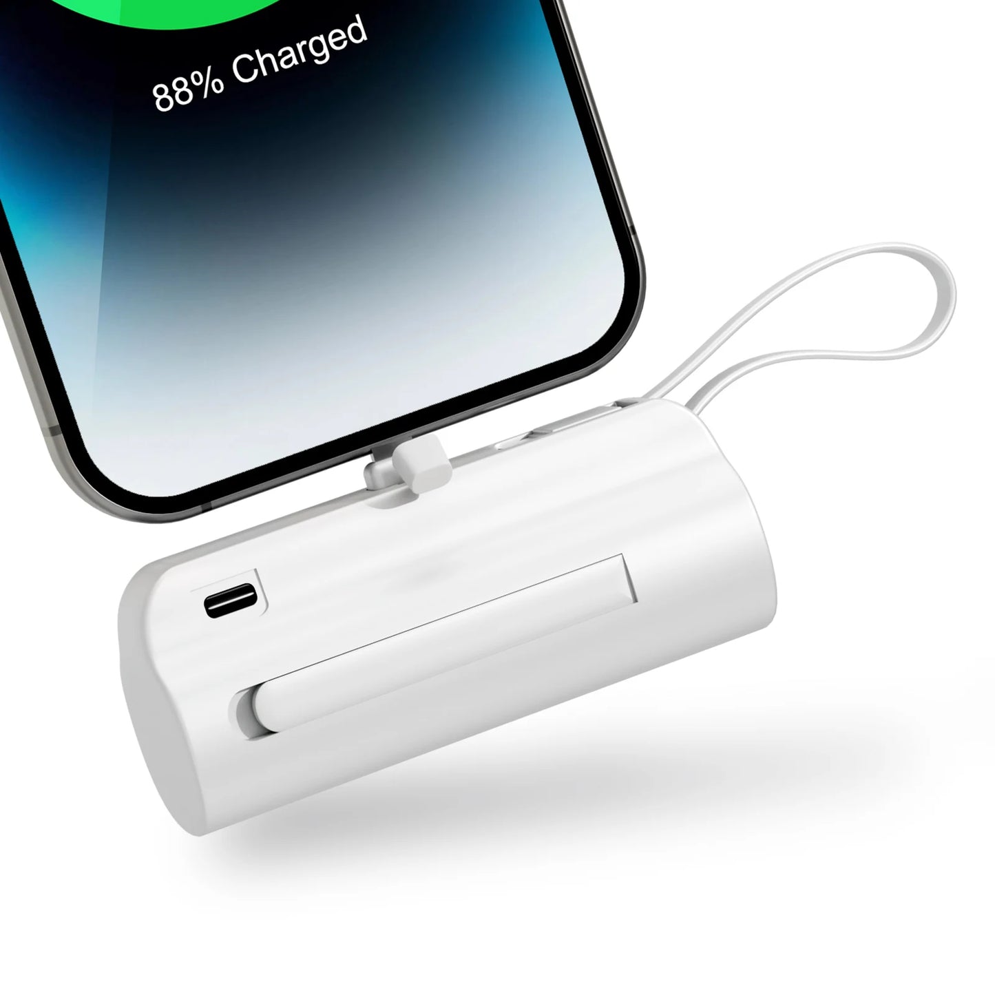 Mini 4500mAh Power Bank Capsule Dual USB C Ports For iPhone
