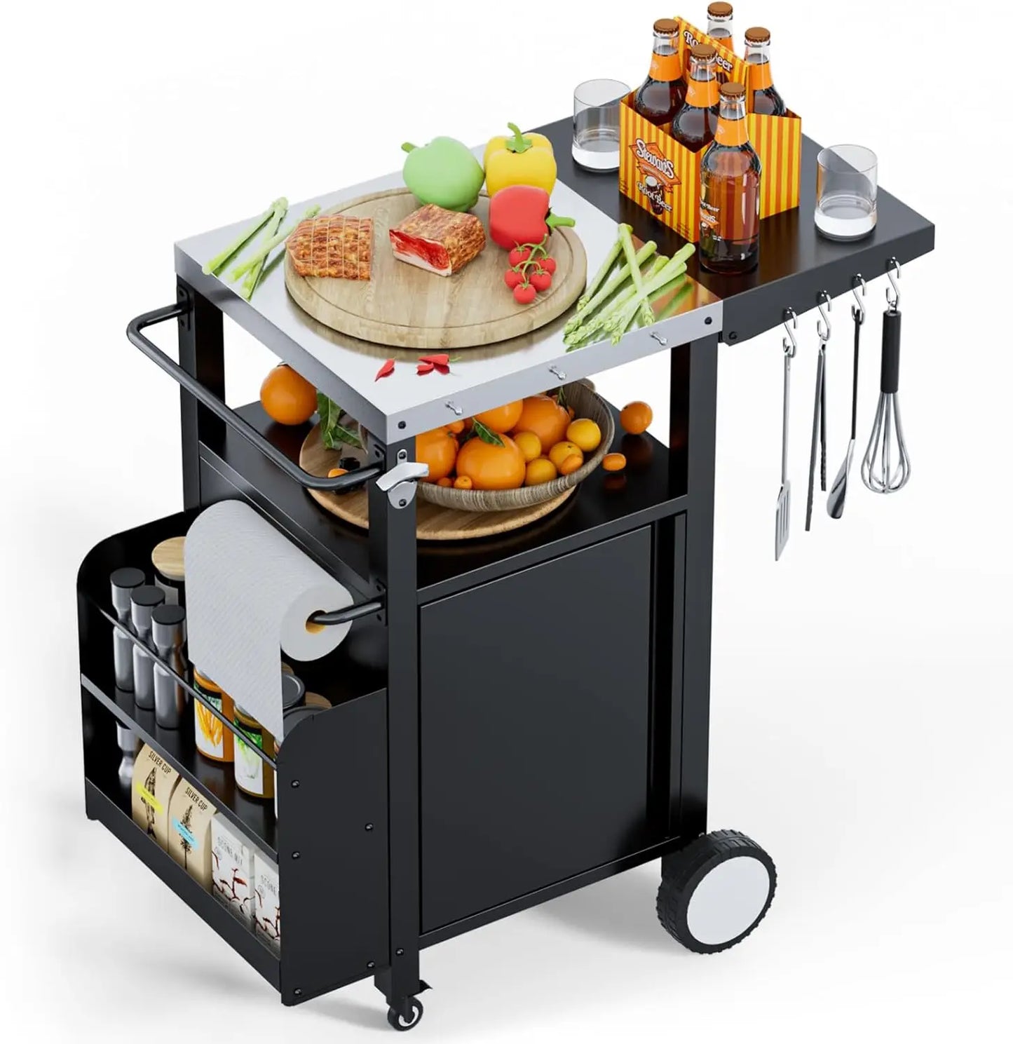 Outdoor Grill Cart With Storage Waterproof Patio Island