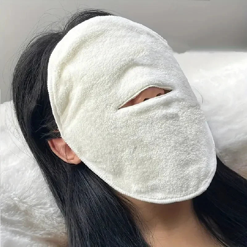 Hot Compress Face Towel Reusable Cotton Thickened Face Steaming Towel Moisturizing Mask Beauty Skin Care Tool for Salon Home Use