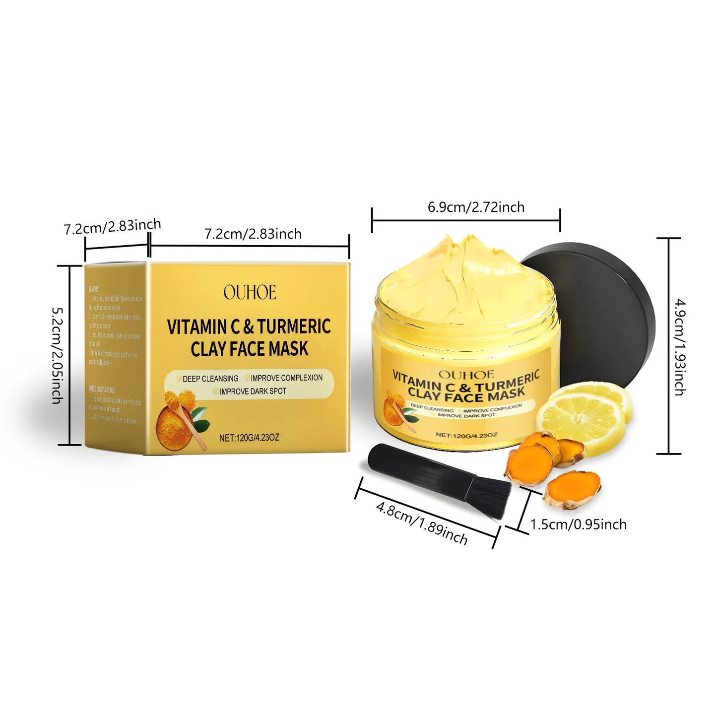 Ouhoe Vitamin C Exfoliating Clay Mask Turmeric for Pores