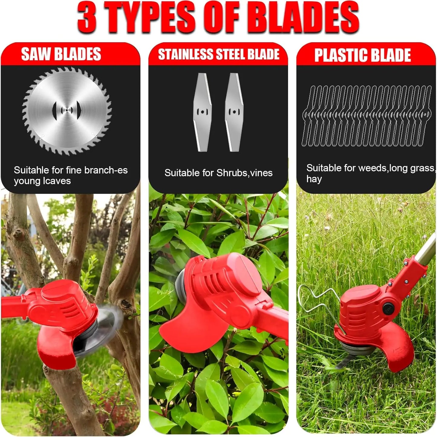 Electric Weed Wacker Powered 3 In 1 Grass Trimmer Edger