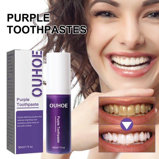 Ouhoe 30ml Purple Color Corrector Toothpaste Whitening Stain