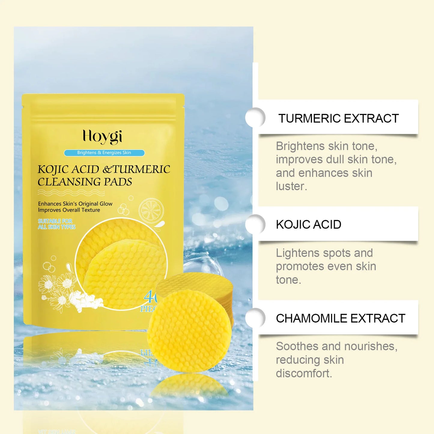 Hoygi Turmeric Kojic Acid Cleansing Pads Oil Control Pores