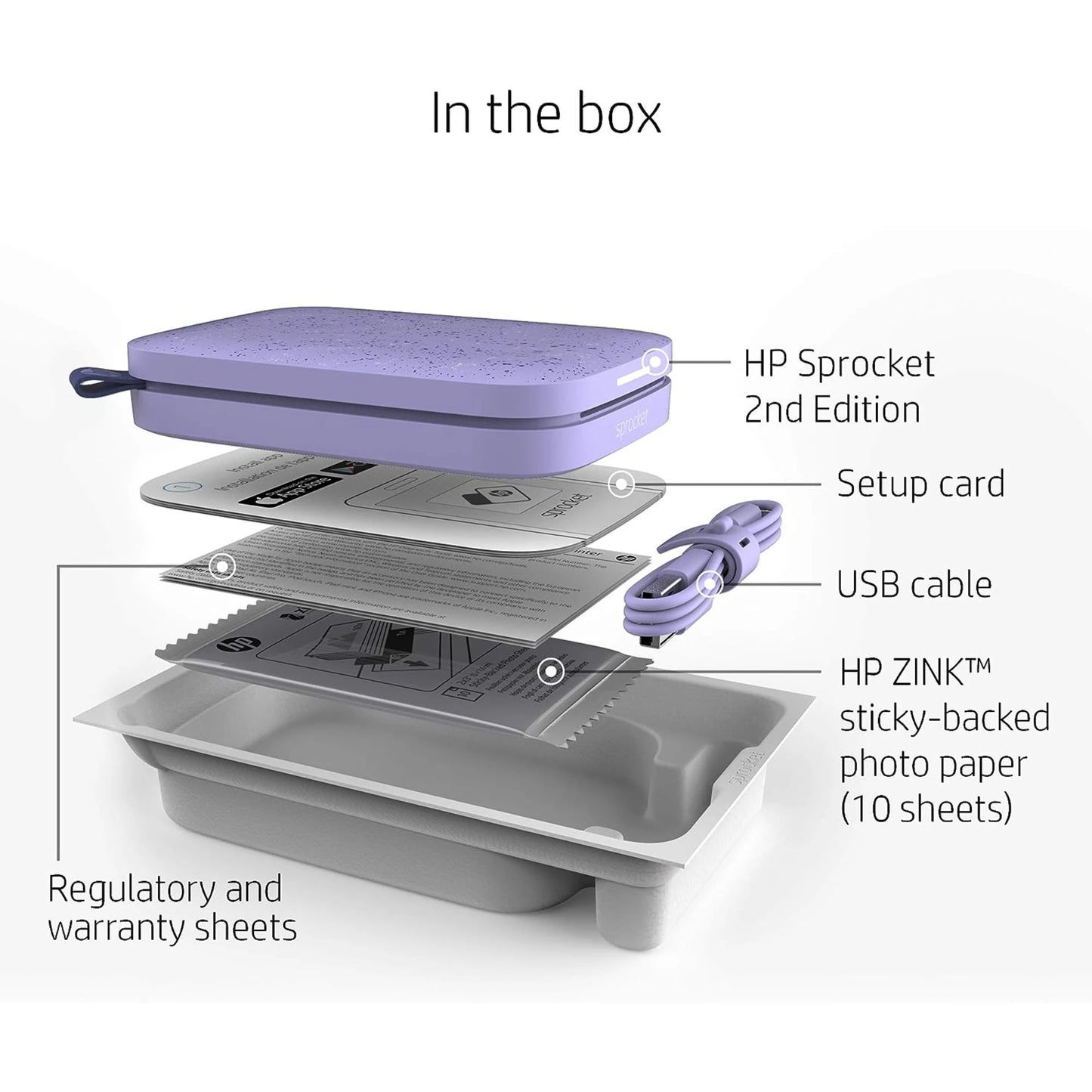 HP Sprocket 2x3 Inch Instant Photo Printer For iOS Android