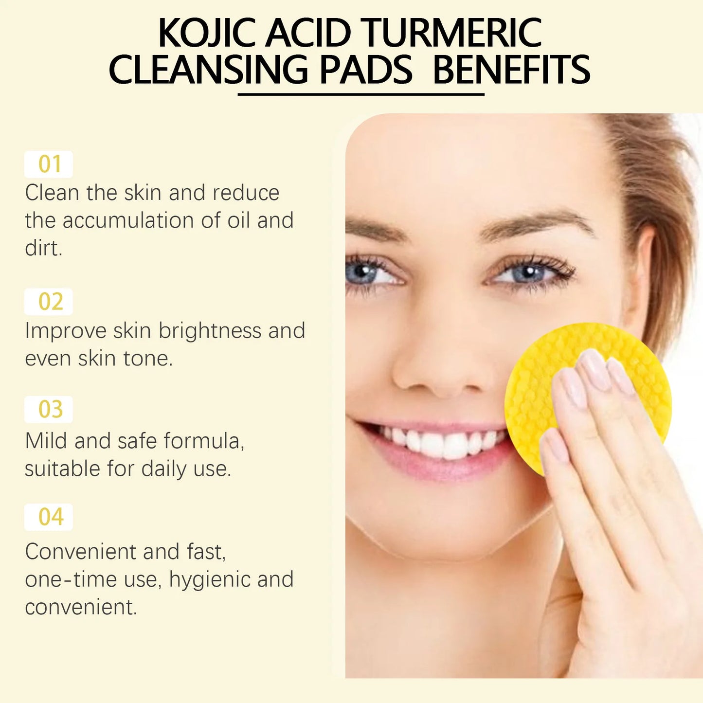Hoygi Turmeric Kojic Acid Cleansing Pads Oil Control Pores