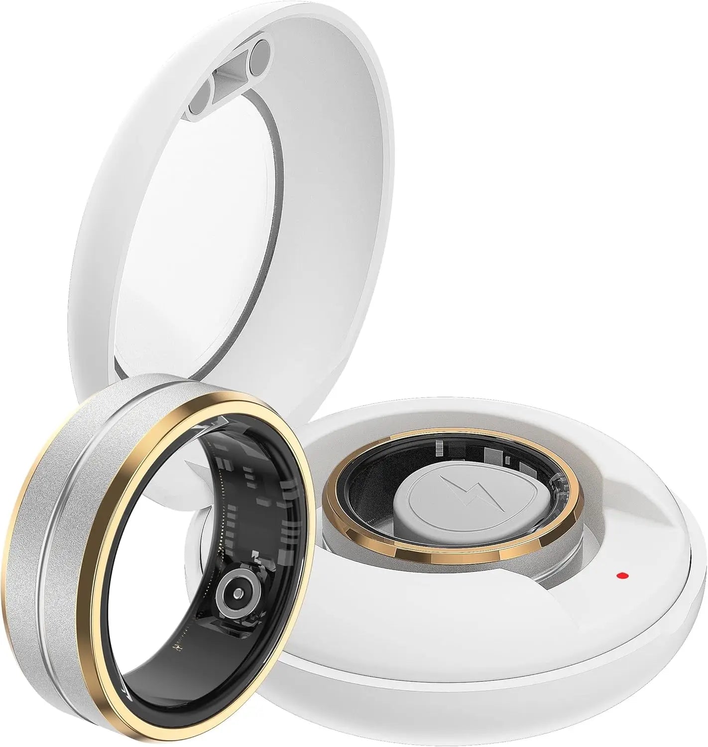 Fashion Women's Smart Ring, Sports Style Wide Ring, 5 Sports Mode Data Tracker, Sleep Quality Monitor, Stainless Steel Material