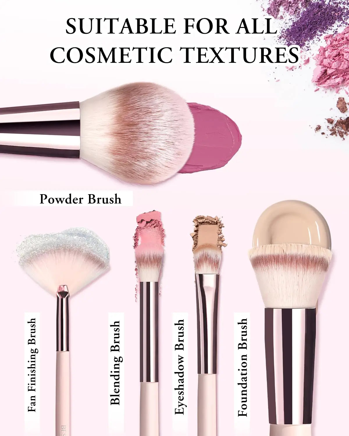 BESTOPE PRO Makeup Brushes with Case 20PCs Travel Set for Foundation Concealer