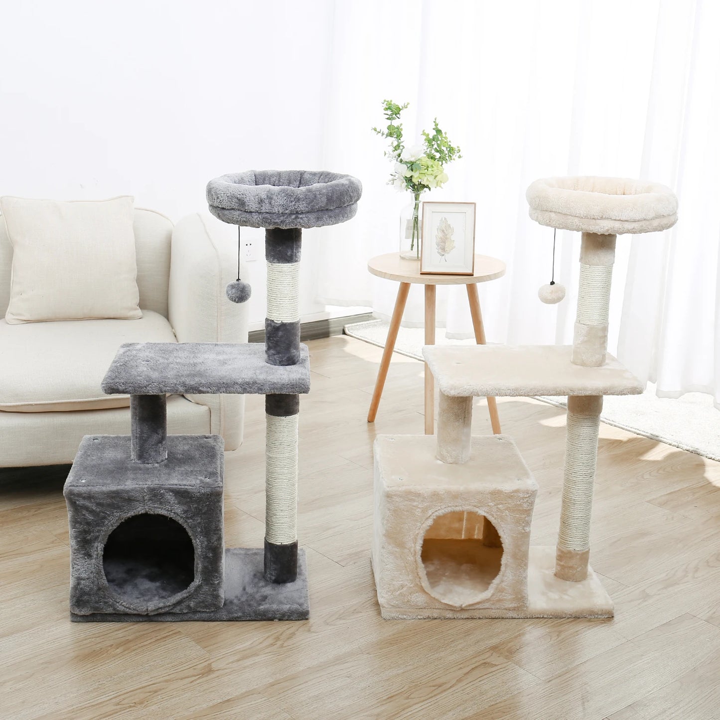 Unique Design Cat Scratcher Cat Toys Domestic Delivery Cat Climbing Frame Pet Supplies 2 Colors Kitten Play Toys Small Cat House